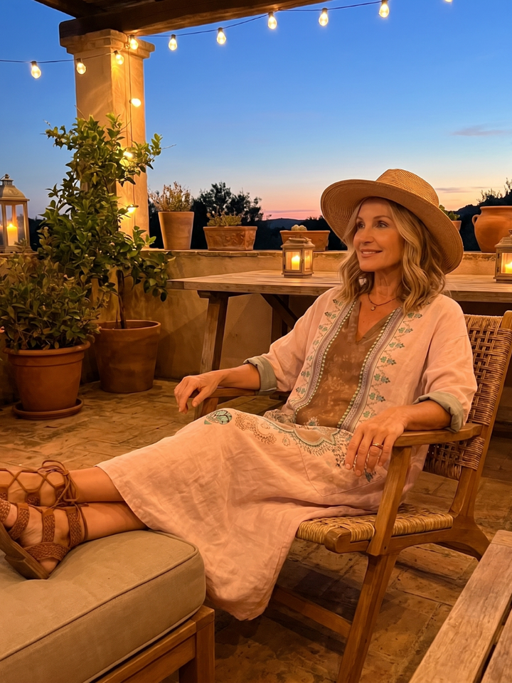 Kenza | Abito Midi Relaxed con Pannelli Designer e Tasche