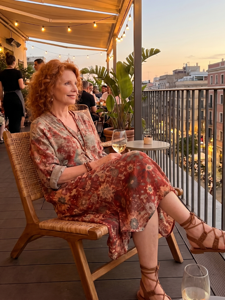 Zafferano | Abito Midi Relaxed con Tasche e Fantasia Mista