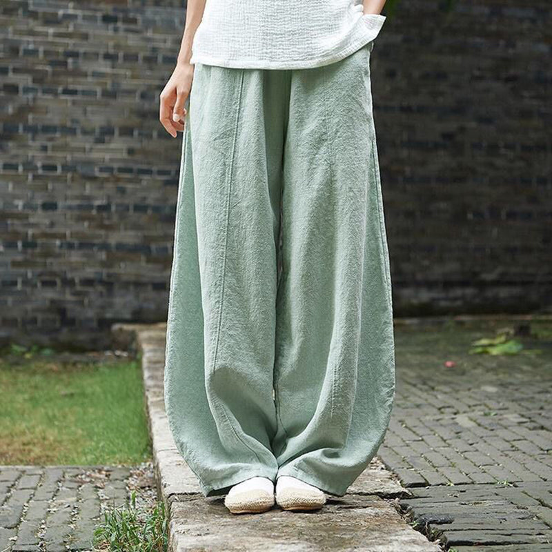 Pantaloni Lantern Casual Vintage Pieni di Tasca