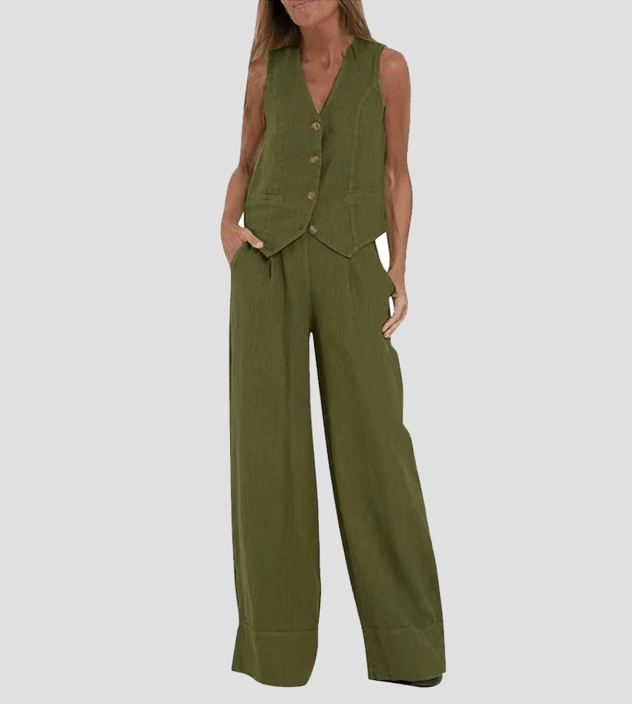Completo Leisure in Cotone con Gilet e Pantaloni