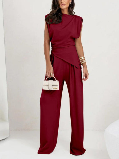 Set casual a due pezzi senza maniche irregolare