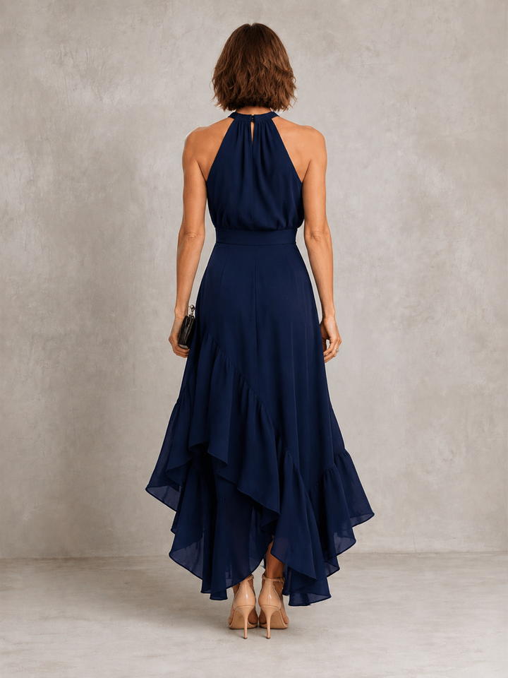 Chloe | Abito con Scollo Halter e Orlo a Ruffles