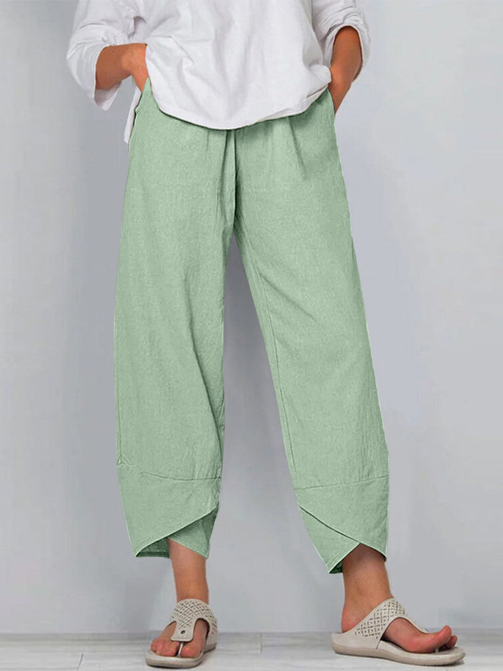 Pantaloni alla Caviglia Casual a Colore Solido