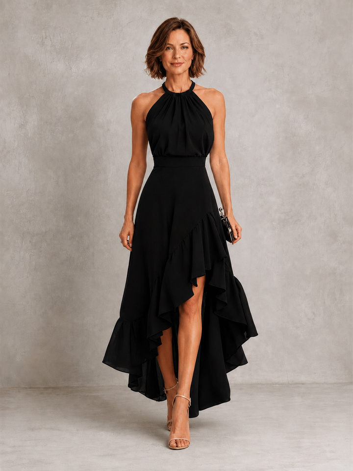 Chloe | Abito con Scollo Halter e Orlo a Ruffles
