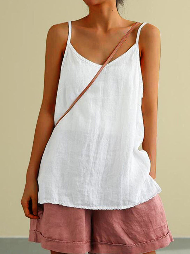 Top senza maniche casual in colore solido