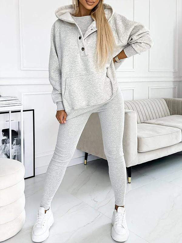 Set di Felpa Comoda e Casual in Tre Pezzi