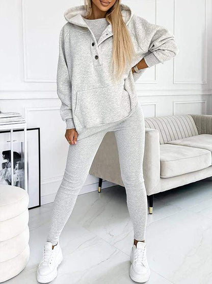 Set di felpa a tre pezzi casual e comodo