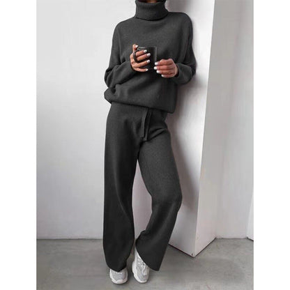 Maglione a Collo Alto in Maglia Unito