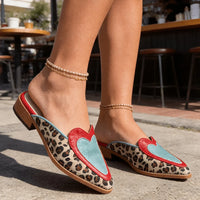 Mule Perla con Stampa Leopardo
