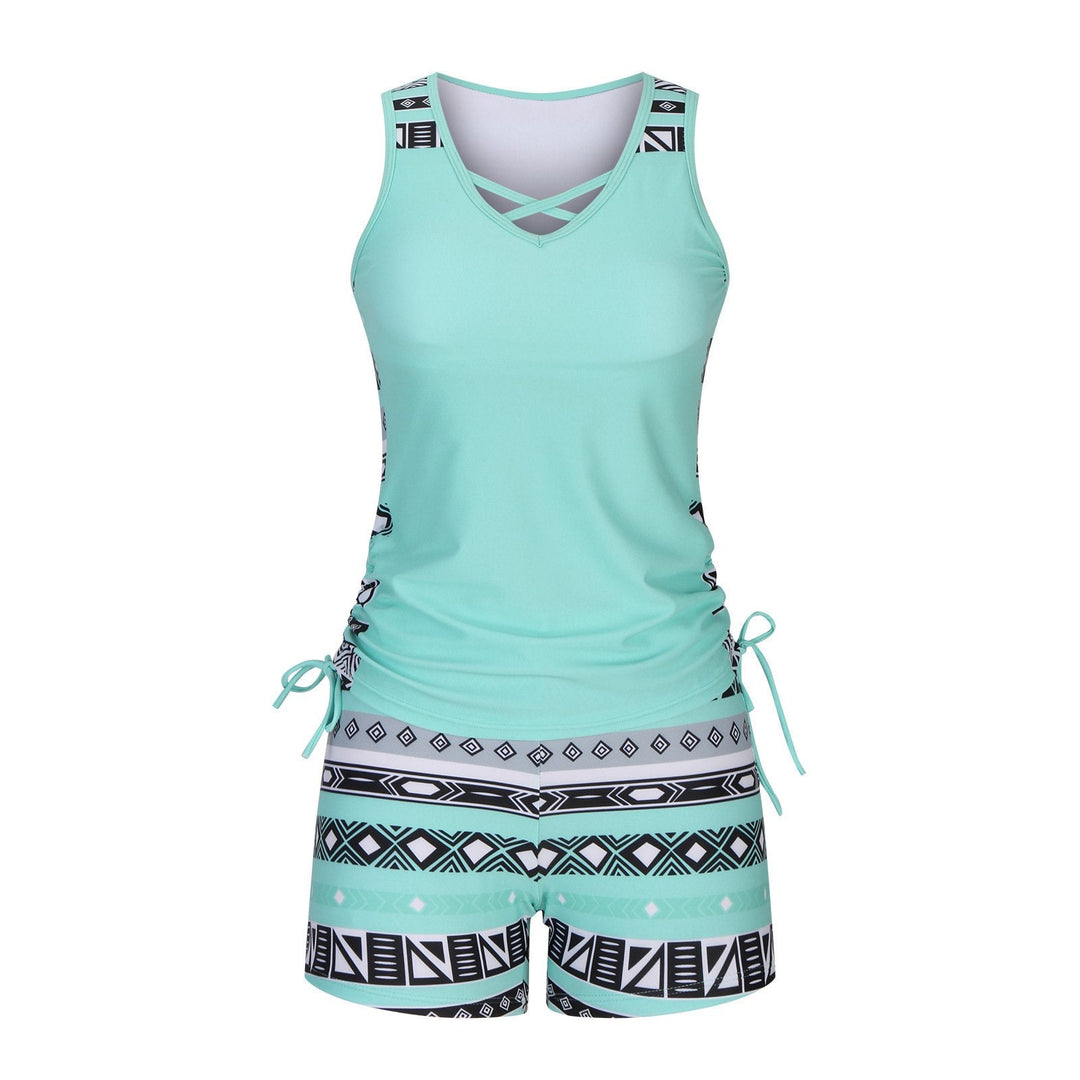 Costume da bagno a due pezzi con stampa bohemien azteca