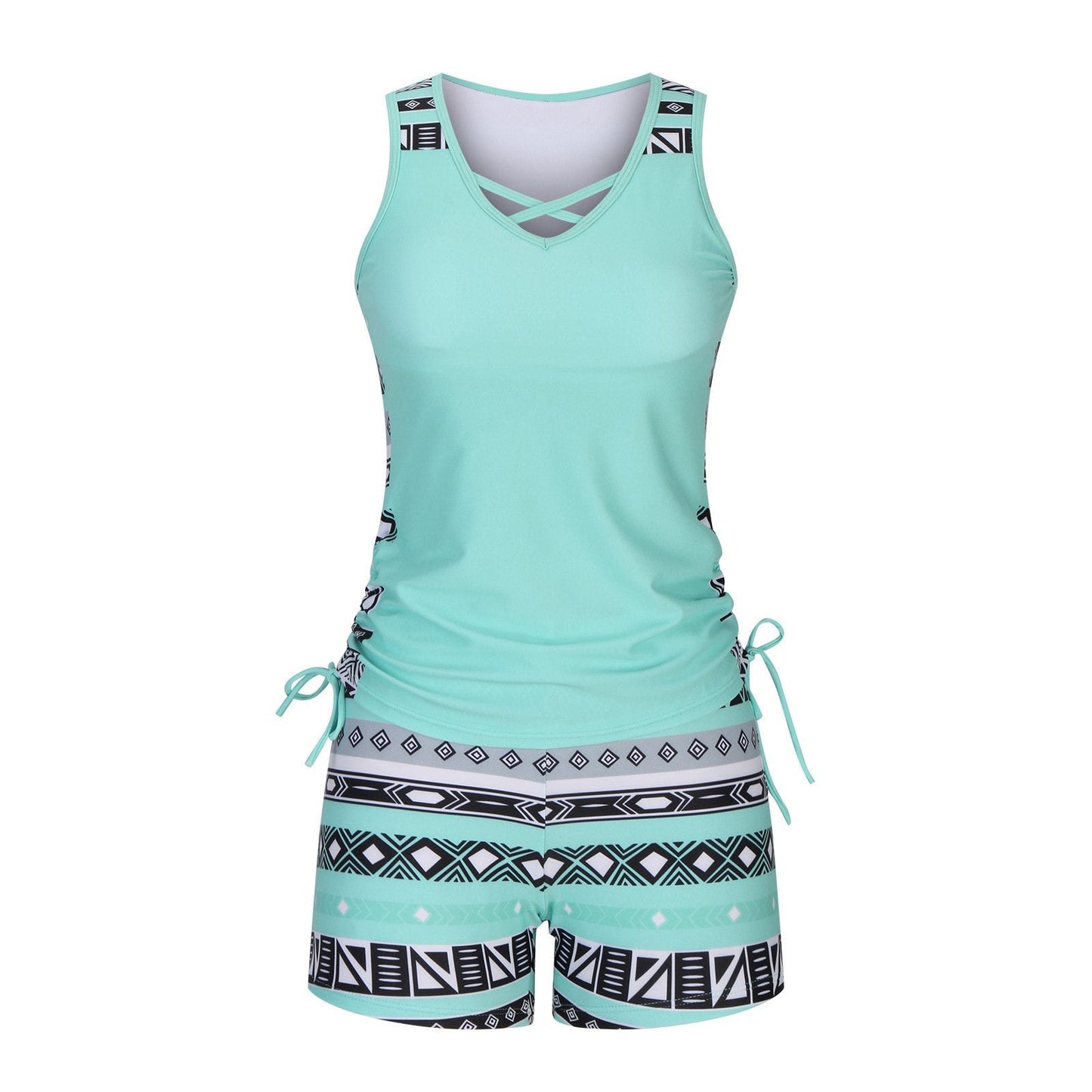 Costume da bagno a due pezzi con stampa bohemien azteca