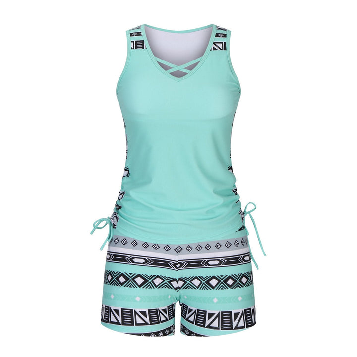 Costume da bagno a due pezzi con stampa bohemien azteca