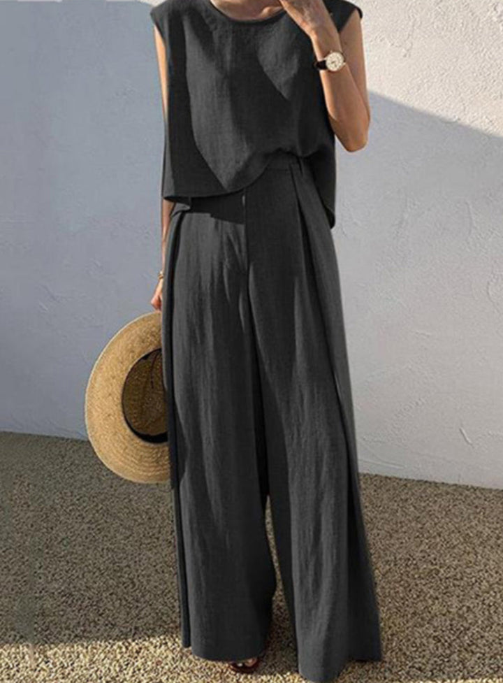 Completo di Pantaloni Casual in Mistura di Lino