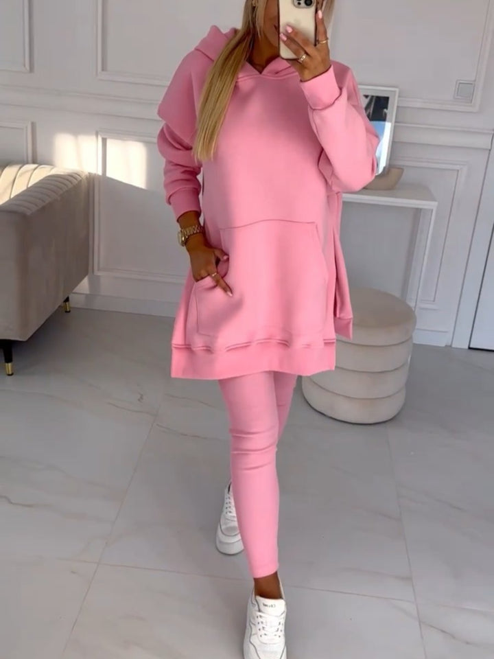 Set di Felpa a Collo Alto e Leggings Foderati