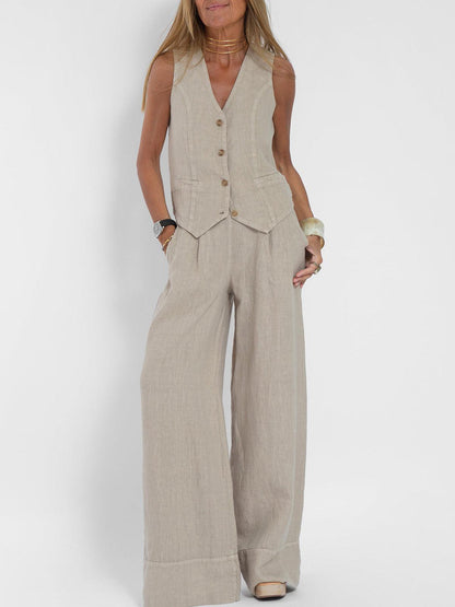 Completo Leisure in Cotone con Gilet e Pantaloni
