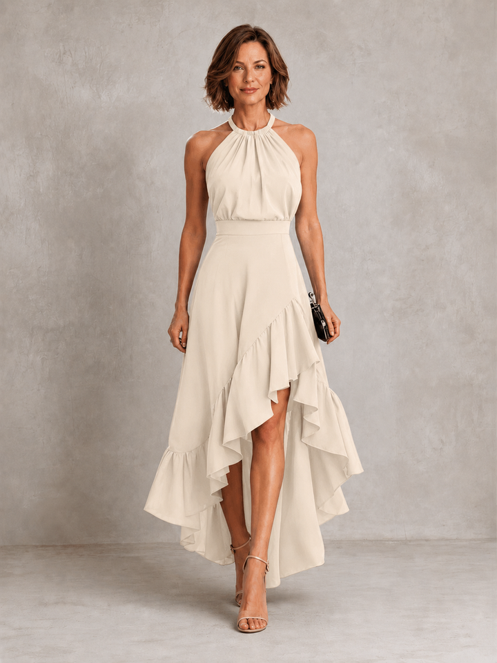 Chloe | Abito con Scollo Halter e Orlo a Ruffles