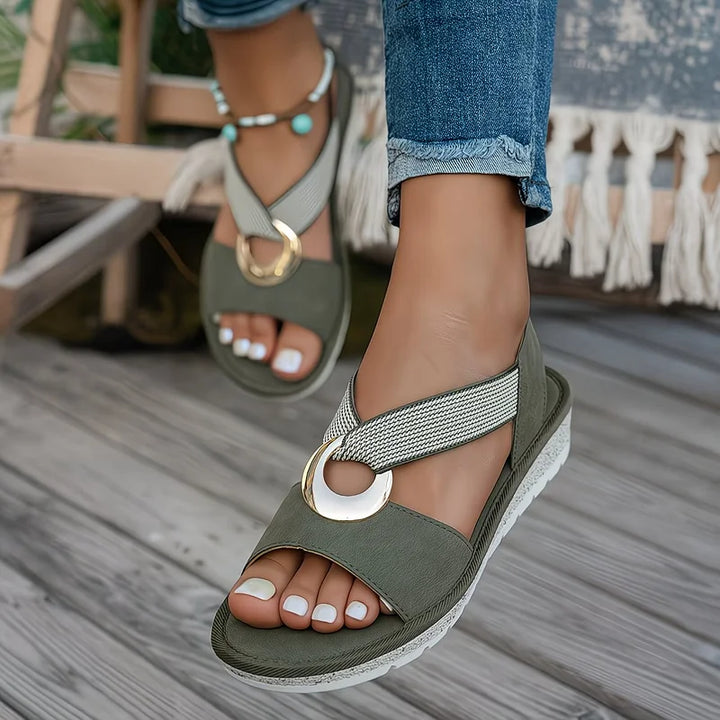 Marlenia | Sandali Piattaforma con Fibbia in Metallo