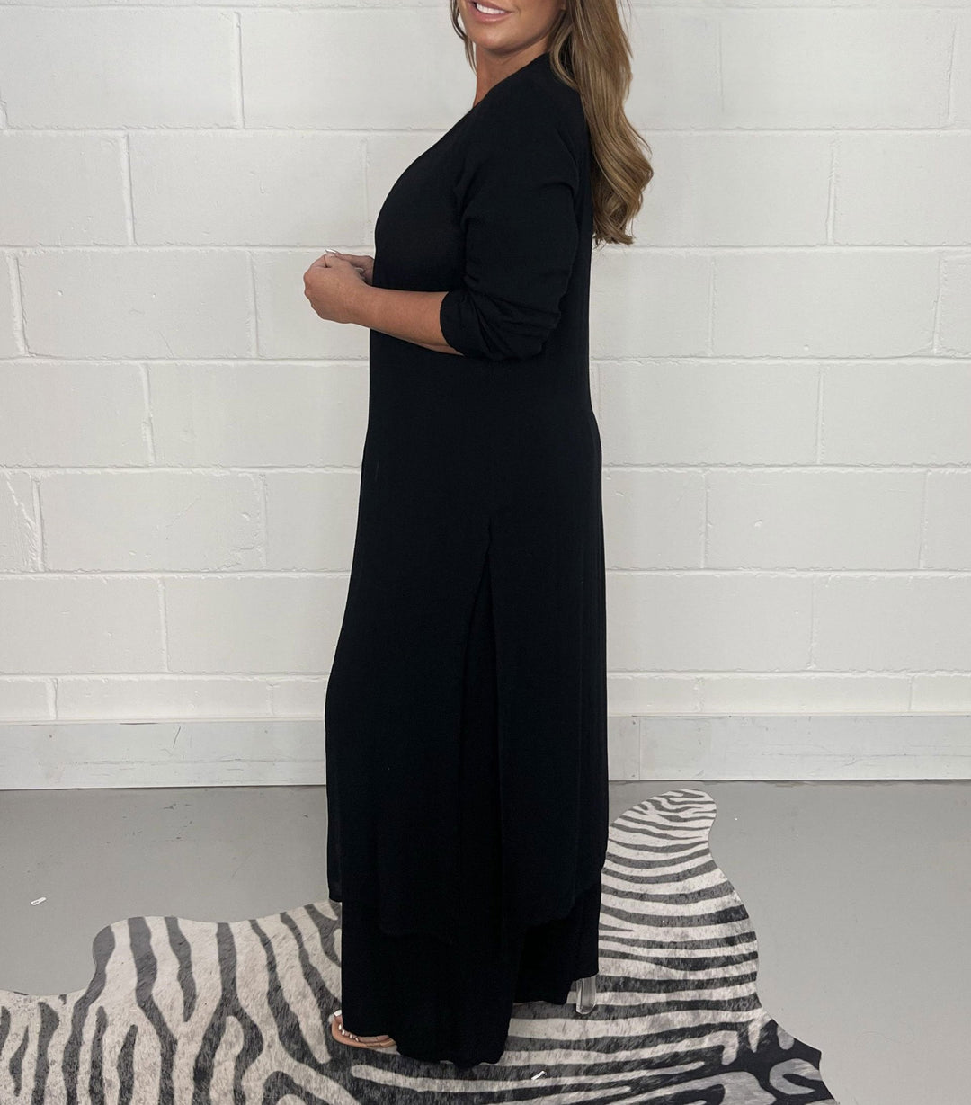 Set di top lungo casual in due pezzi e pantaloni coordinati