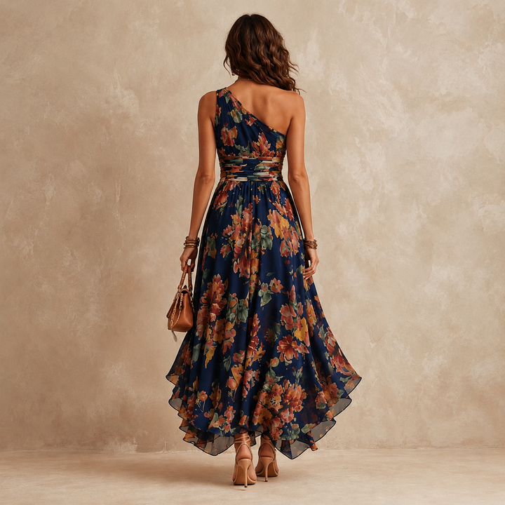 Celeste | Maxi Floreale a Spalla Unica