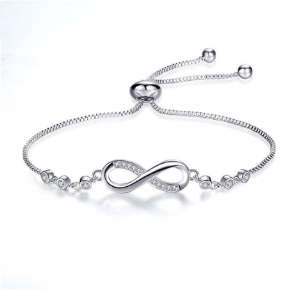 Bracciale regolabile chic in oro rosa a forma di infinito