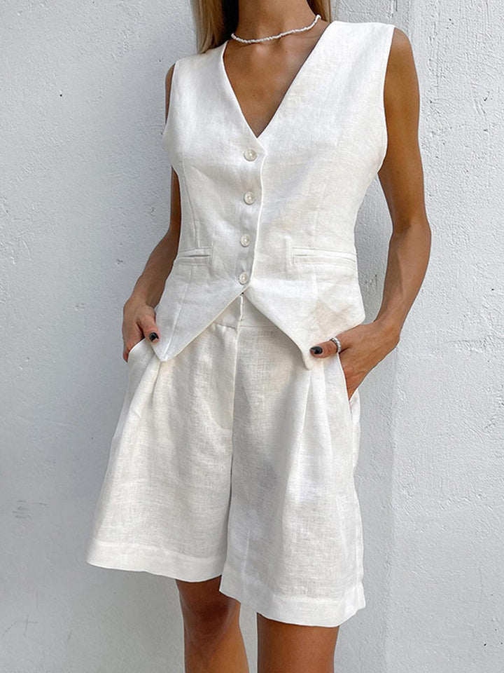 Set di pantaloni corti Paros Cover Up a due pezzi