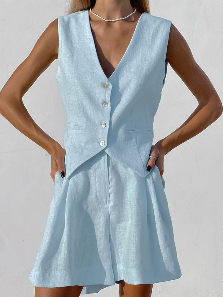 Set di pantaloni corti Paros Cover Up a due pezzi