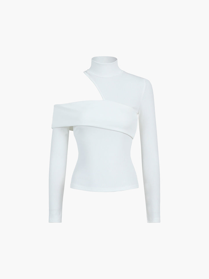 Ginevra | Top Asimmetrico con Collo Alto