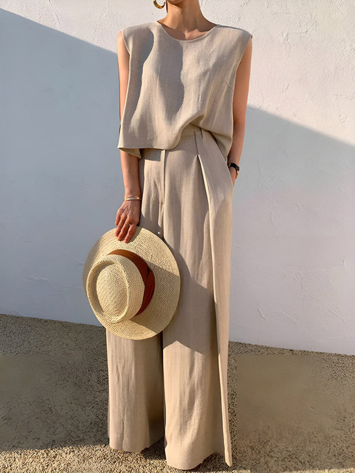 Set di Pantaloni Casual in Lino