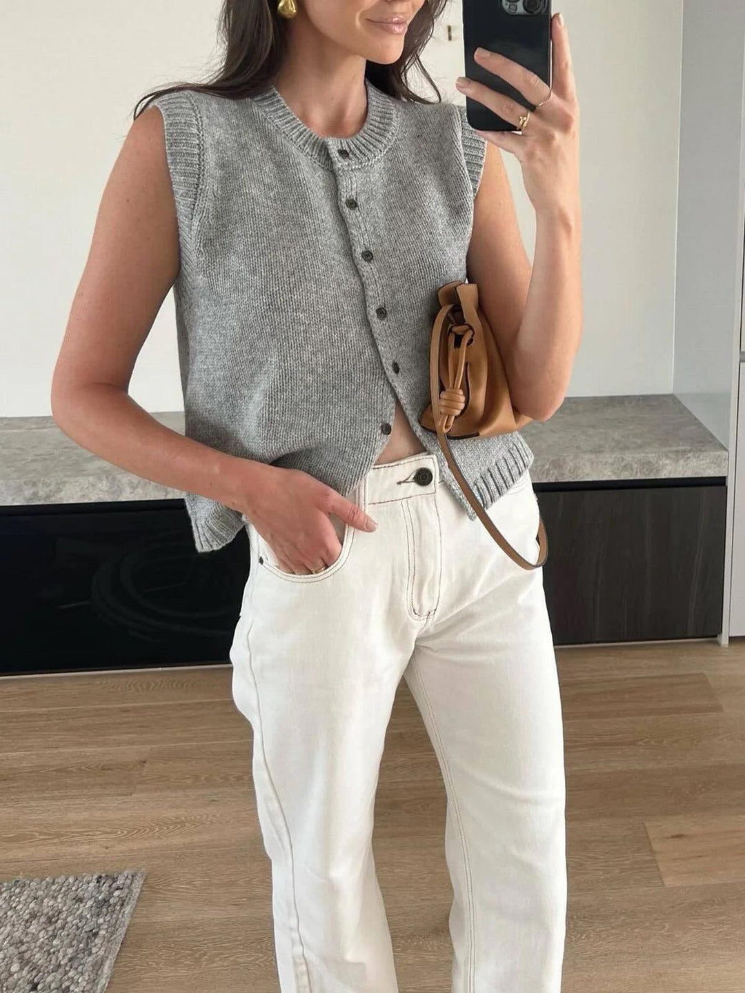 Gilet Casual con Bottoni