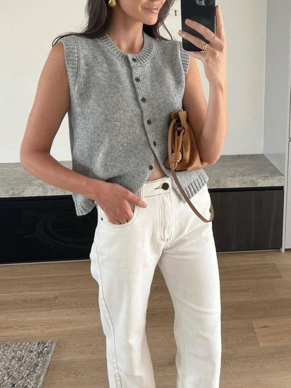 Gilet Casual con Bottoni