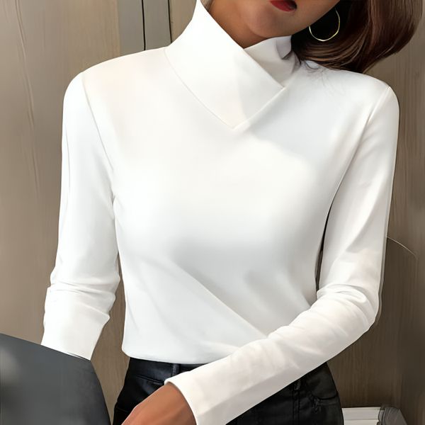 Rosemarie | Top con Collo Alto Drappeggiato a V