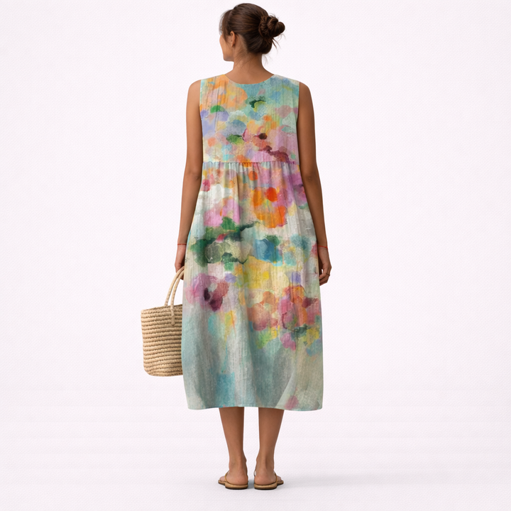 Carla™ | Vestito Midi Multicolore Elegante