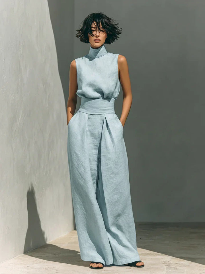 Joana Completo Elegante in Cotone e Lino
