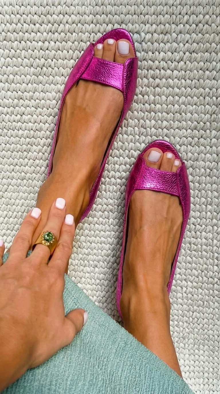 Ballerine Strutturate Metalliche