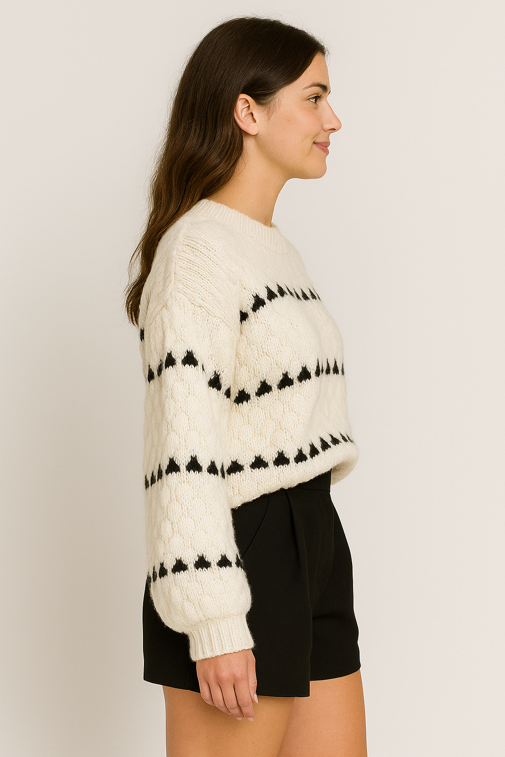 Faye | Maglione a Collo Girocollo Testurizzato