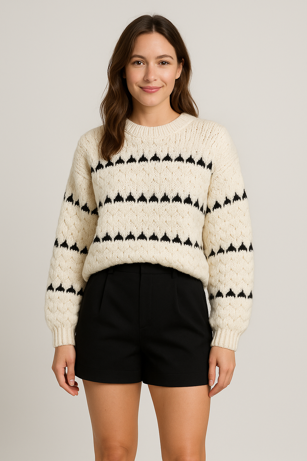 Faye | Maglione a Collo Girocollo Testurizzato