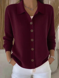 Josephine™ | Cardigan con Collo a Camicia e Chiusura a Bottoni