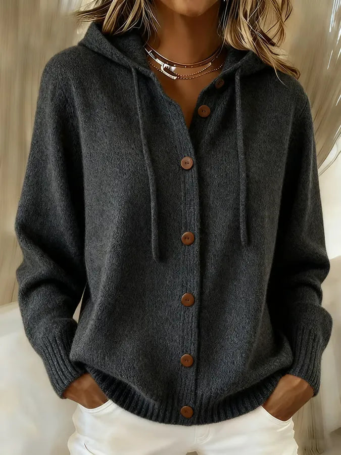 Brenda™ | Cardigan con Cappuccio e Bottoni Confortevole