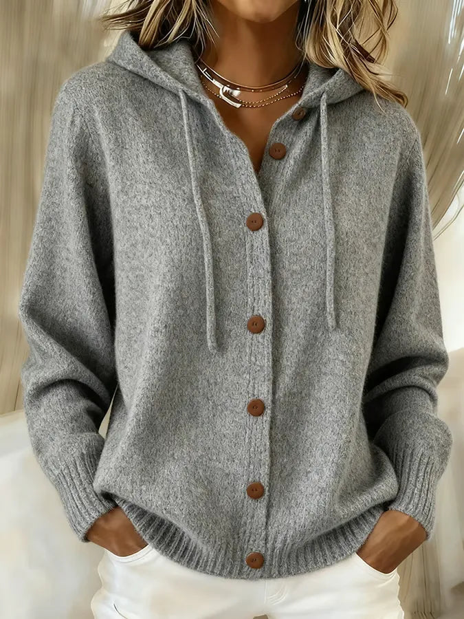 Brenda™ | Cardigan con Cappuccio e Bottoni Confortevole