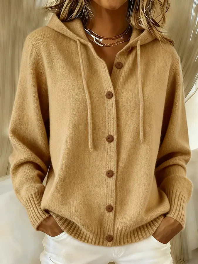 Brenda™ | Cardigan con Cappuccio e Bottoni Confortevole
