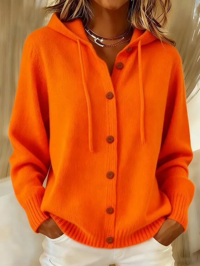 Brenda™ | Cardigan con Cappuccio e Bottoni Confortevole