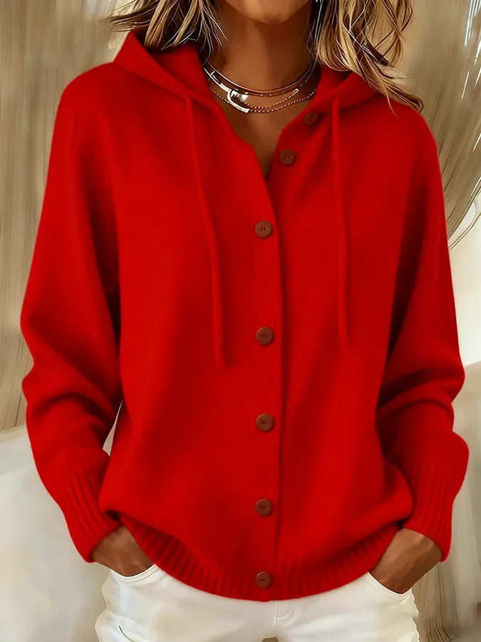 Brenda™ | Cardigan con Cappuccio e Bottoni Confortevole