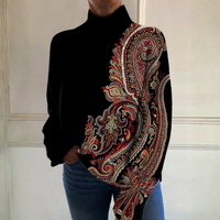 Georgina | Top a Collo Alto con Stampa Ornata