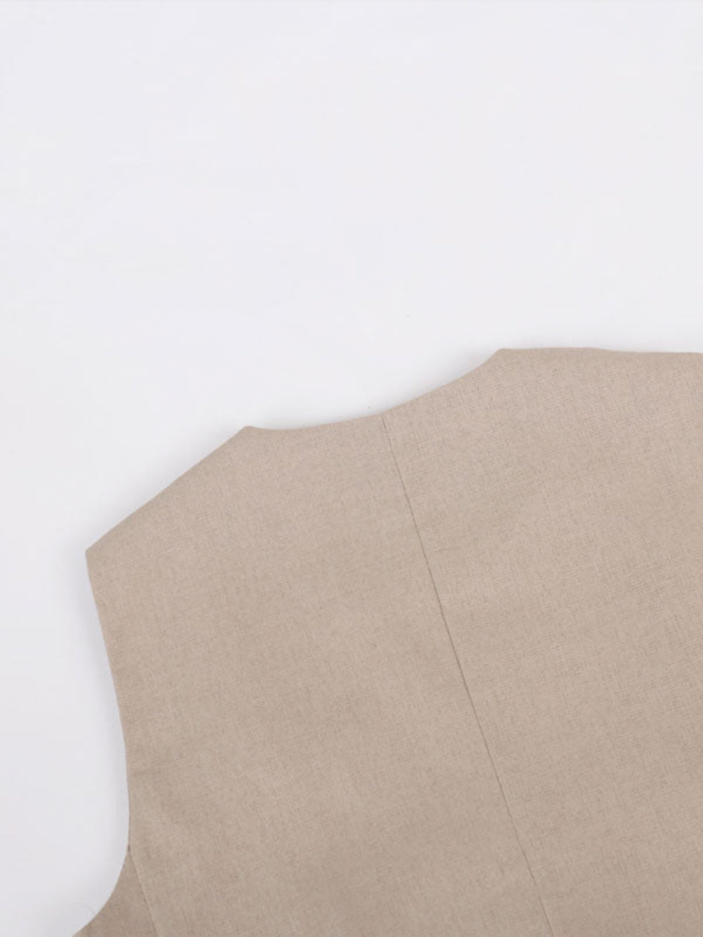 Pantaloni a gamba larga in cotone e lino plissettati con scollo a V