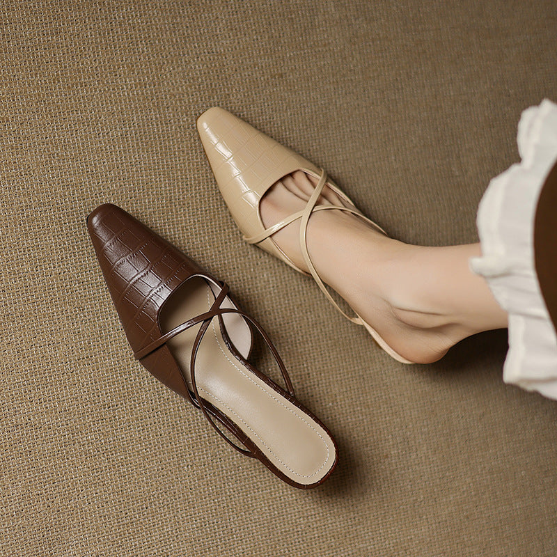 Mule in Vera Pelle Mire