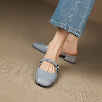 Mule Mary Jane in Vera Pelle Novie