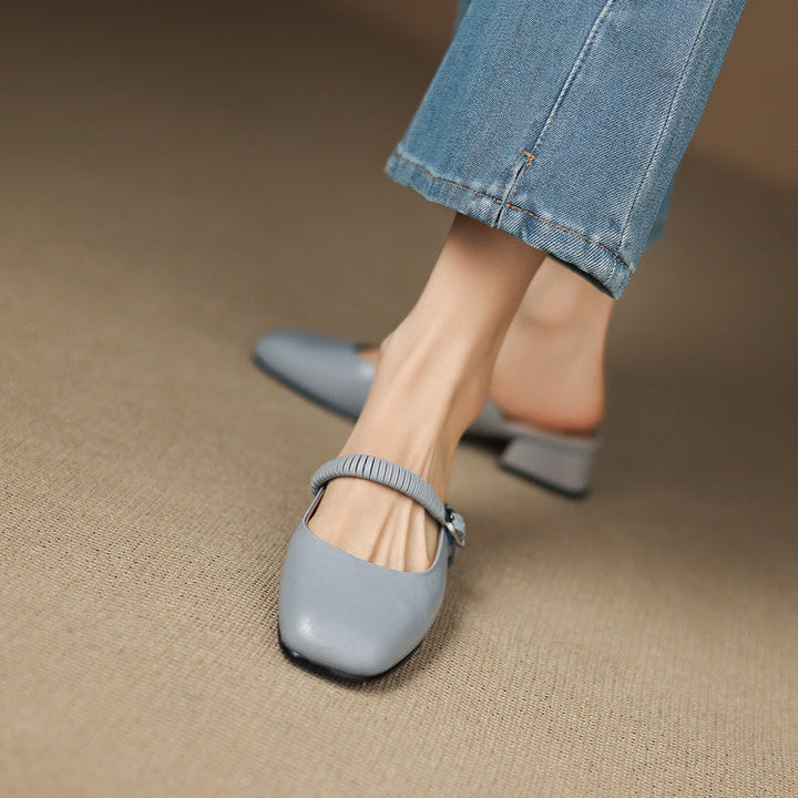 Mule Mary Jane in Vera Pelle Novie
