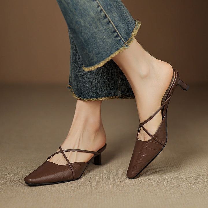Mule in Vera Pelle Mire