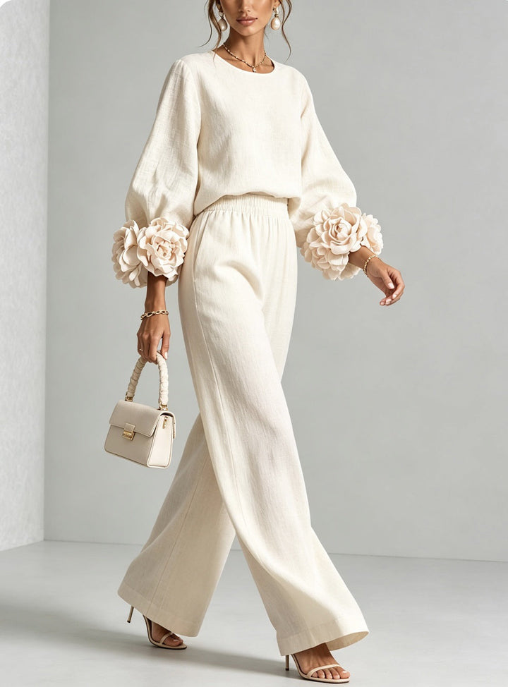 ROSALIE | SET DUE PEZZI CON POLSINI FLOREALI.