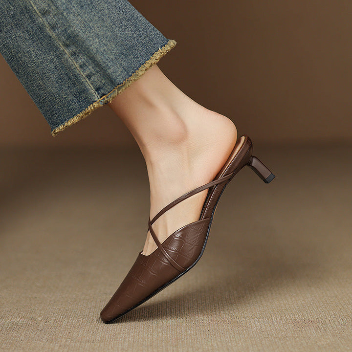 Mule in Vera Pelle Mire